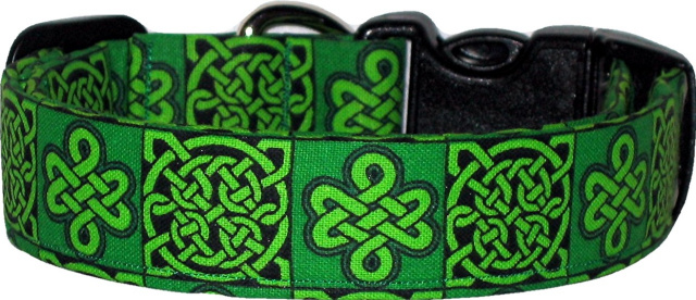 Green Celtic Knot Handmade Dog Collar